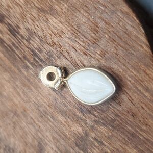 Opal white milk teardrop pendant
